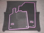 Velours floor mats set Smart Fortwo 450 in Lila/Pink