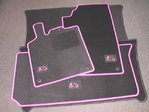 Velours Fußmatten Set 3-tlg. Smart Fortwo 450 in Pink
