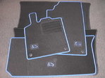Velours floor mats set 3 pieces Smart Fortwo 450 in Blue