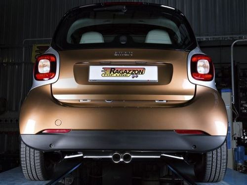 Ragazzon Sport exhaust double pipe centrally Smart Fortwo 453